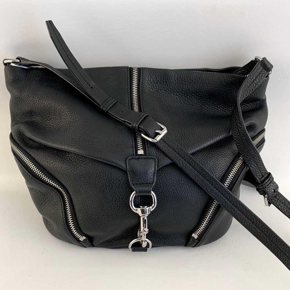 Rebecca Minkoff Julian Messenger Black Leather Handbag